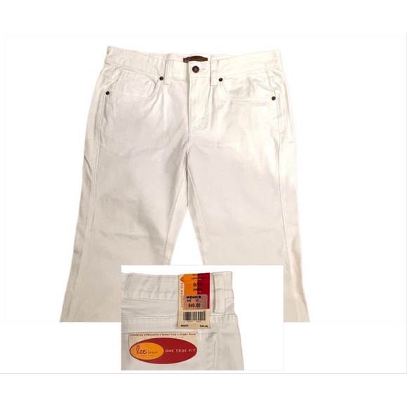 LEE JEANS Pants & Jumpsuits Lee Jeans One True Fit Slim Low Rise Slight Flare White Jeans